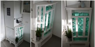 Möbel aus Europalette für Kühlschrank