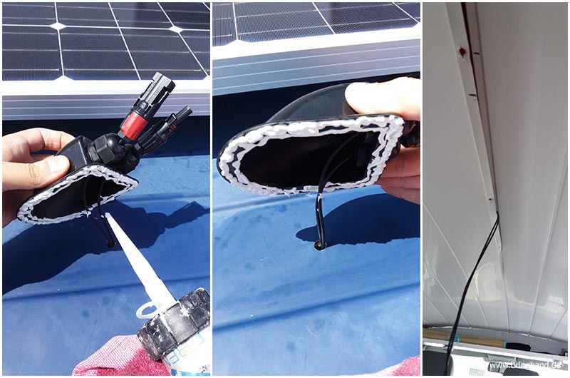 Kabeldurchfuehrung der Solaranlage Fahrzeugdach