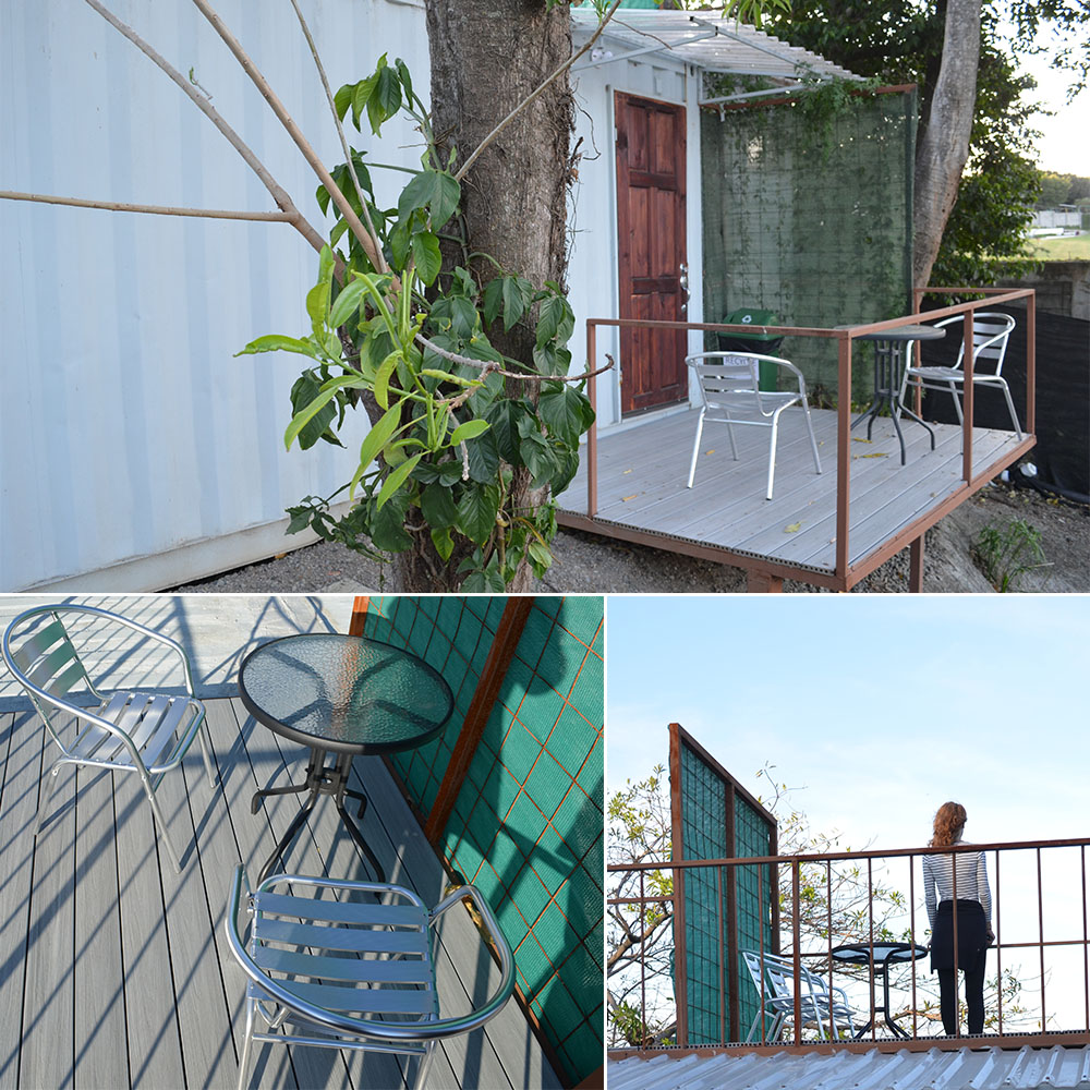 Wohncontainer mit Balkon oder Terrasse