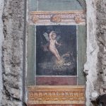 Antike Wandmalerei aus Pompeji in Italien