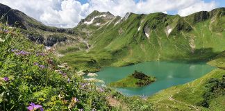 5 Seen Wanderung: Vilsalpsee – Schrecksee – Alplsee, Lache, Traualpsee Schrecksee im Allgäu